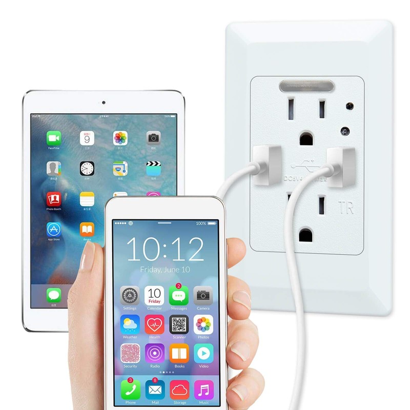 KCMYTONER 1PK Smart High Speed USB Charger Wall Outlet, 2