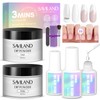 Saviland Dipping Powder Nails Set: Clear and White: Dipping Powder