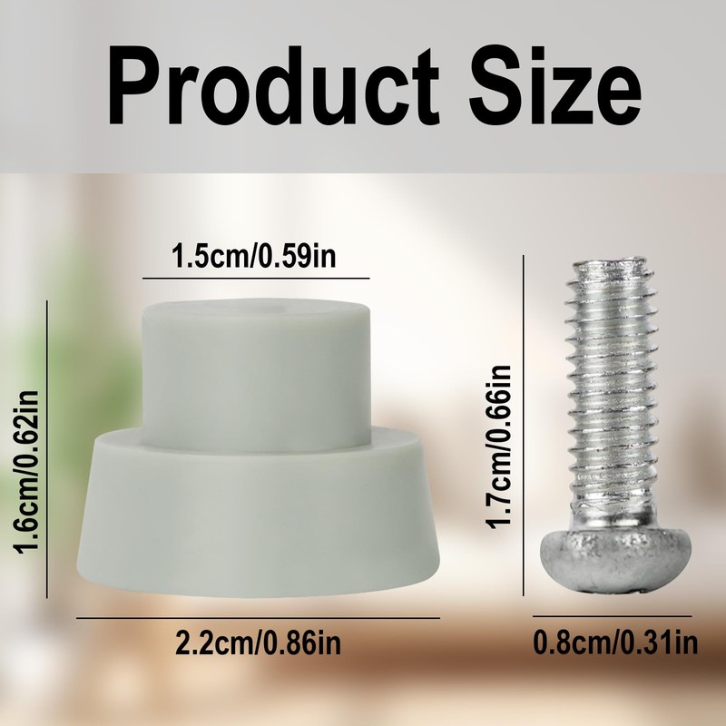 12-Pack Door Stopper Replacement Rubber Tips Heavy Duty Stop Holder