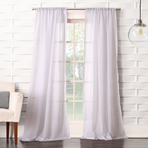 No. 918 Tayla Crushed Texture Semi-Sheer Rod Pocket Curtain Panel,