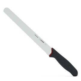 GIESSER seit 1776 - Made in Germany - Schinkenmesser 25 cm mit Wellenschliff Prime Line, schwarz, rostfrei, spülmaschinenfest, scharfes Aufschnittmesser rutschfest