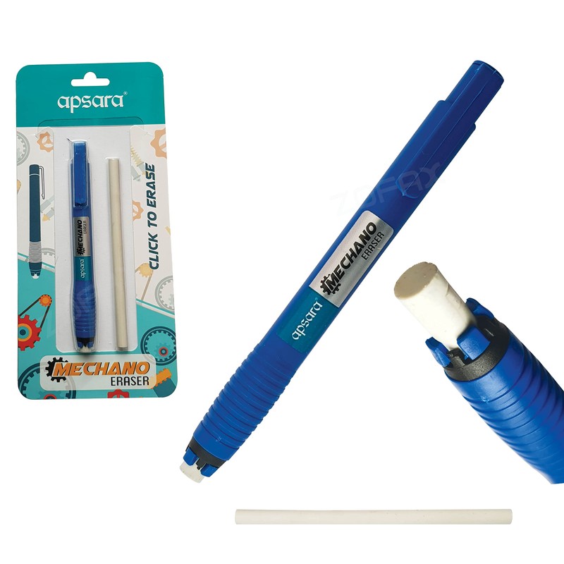 ZPStyle Retractable Click Pencil Eraser, Blue Body, Pack of 1,
