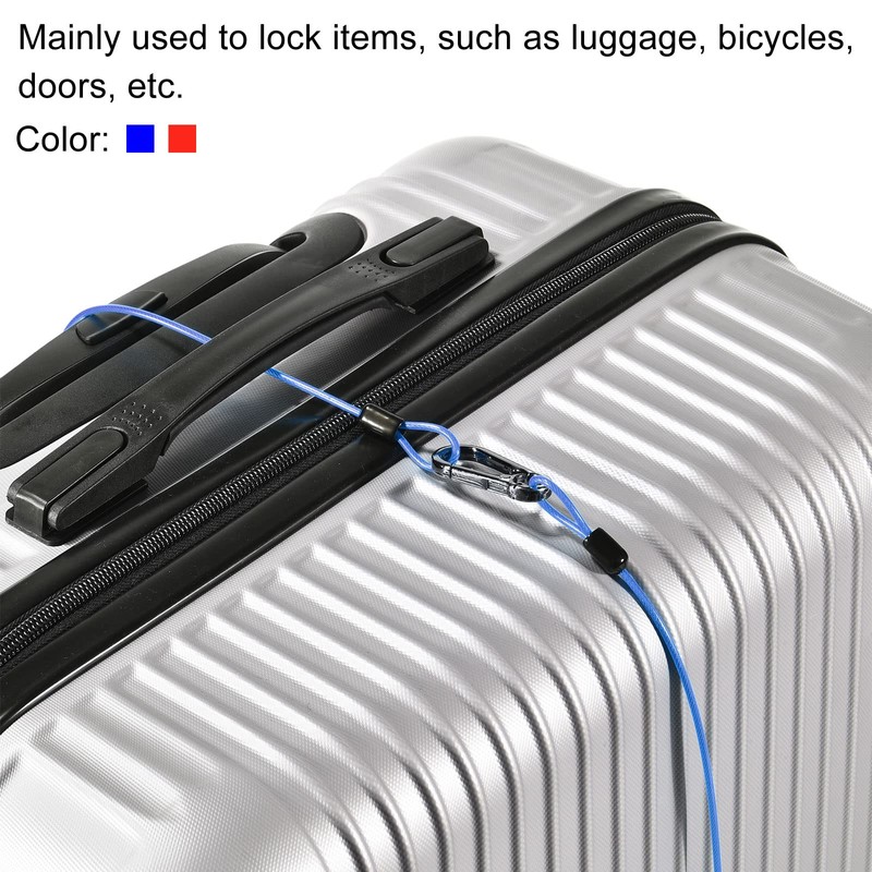 PATIKIL Security Steel Cable 2.5mm x 2m Coated Luggage Lock
