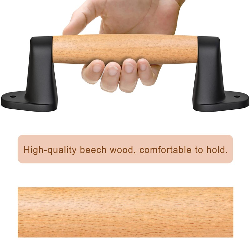 SELEWARE 9'' Barn Door Pull Handle Wood Handle for Fence