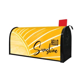 Summer Sunshine Yellow Mailbox Covers, Magnetic Post Box Cover Wraps Standard Size 21x18 Inches for Garden Yard Decor