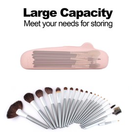 OsiKin Silicone Travel Makeup Brush holder, Half-open Snap Design, Portable and Eco-Friendly Beauty Makeup Organizer (Pink)