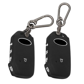 TOMALL 2 Pack for Kia Key Fob Cover with Keychain, 5 Buttons Silicone Rubber Key Fob Case Compatible with Cerato Ceed Forte NIRO Sorento Seltos Soul Telluride K5 Sportage EV6 Stinger Car Key Cover