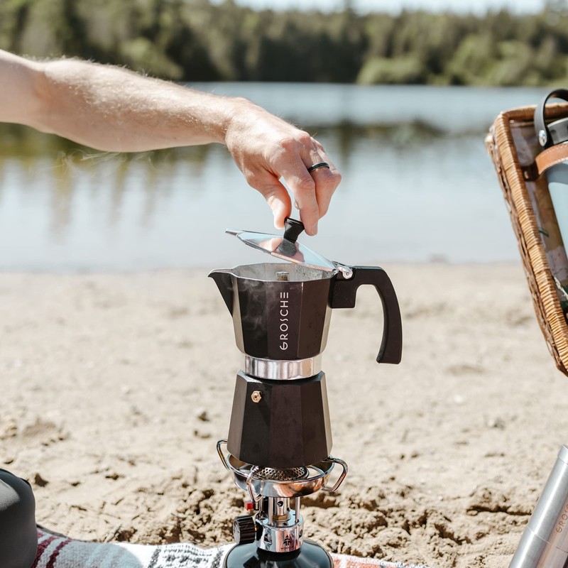 GROSCHE Milano Stovetop Espresso Maker Moka Pot 3 espresso Cup