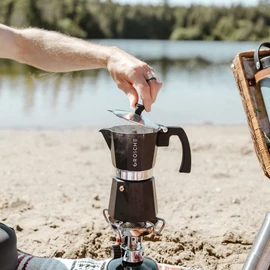 GROSCHE Milano Stovetop Espresso Maker Moka Pot 3 espresso Cup - 5 oz, Black - Cuban Coffee Maker Stove top coffee maker Moka Italian espresso greca coffee maker brewer percolator