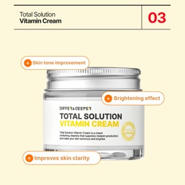 Differ & Deeper Total Solution Vitamin Cream 2.47oz – Brightening Moisturizer for Dull Skin