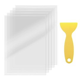 eMagTech Pack of 5 3D Printer FEP Film Transparent with Yellow Scraper 140 x 200 x 0.1 mm Compatible with Creality LD002R Compatible with Elegoo Mars AnyCubic Photon/Photon S Creality LD-001
