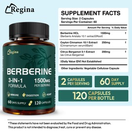 Berberine HCl 1500mg - 117 Veg Capsules