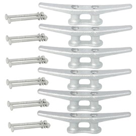 VEITHI Dock Cleats 6 inch with Fastener,Hot Dipped Galvanized Cast Iron Boat Cleat Dock Boat Cleats, Rope Cleat Boat Dock Cleats Ideal for Dock, Decks, Piers for Tying up Boats,Marine Decor (6 Pack)