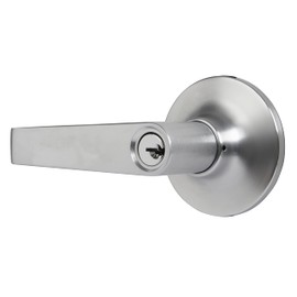 BRINKS Commercial - Light Duty Keyed Door Entry Lever, Satin Chrome Finish - Meets ANSI Grade 2 Standards and is ADA Compliant