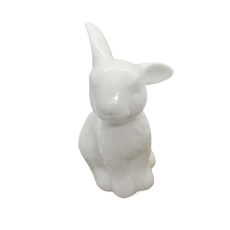 Ceramic Bunny Figurine - Holiday Rabbit Statue Decor | Modern