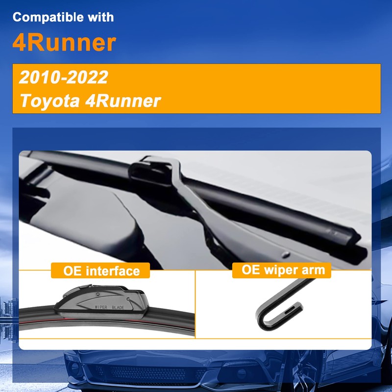 RAINTOK Windshield Wiper Blade Replacement for Toyota 4Runner 2010-2022 Original