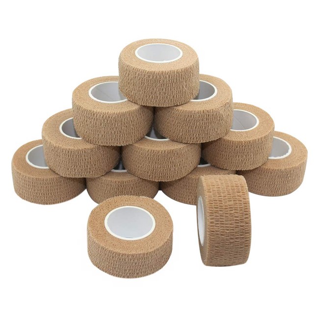 Self Adhesive Bandage Tape-Self Adherent Stretch Medical Bandage Wrap,Athletic Tape/Vet Tape,1Inch 5Yards-12 Count