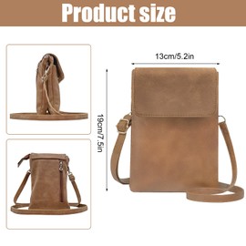 Suede Leather Crossbody Bag for Women – Small Vintage Shoulder Messenger Bag with Adjustable Strap, Anti-Theft Zipper Pocket, Light Brown Handbag for Shopping, Dating, and Travel