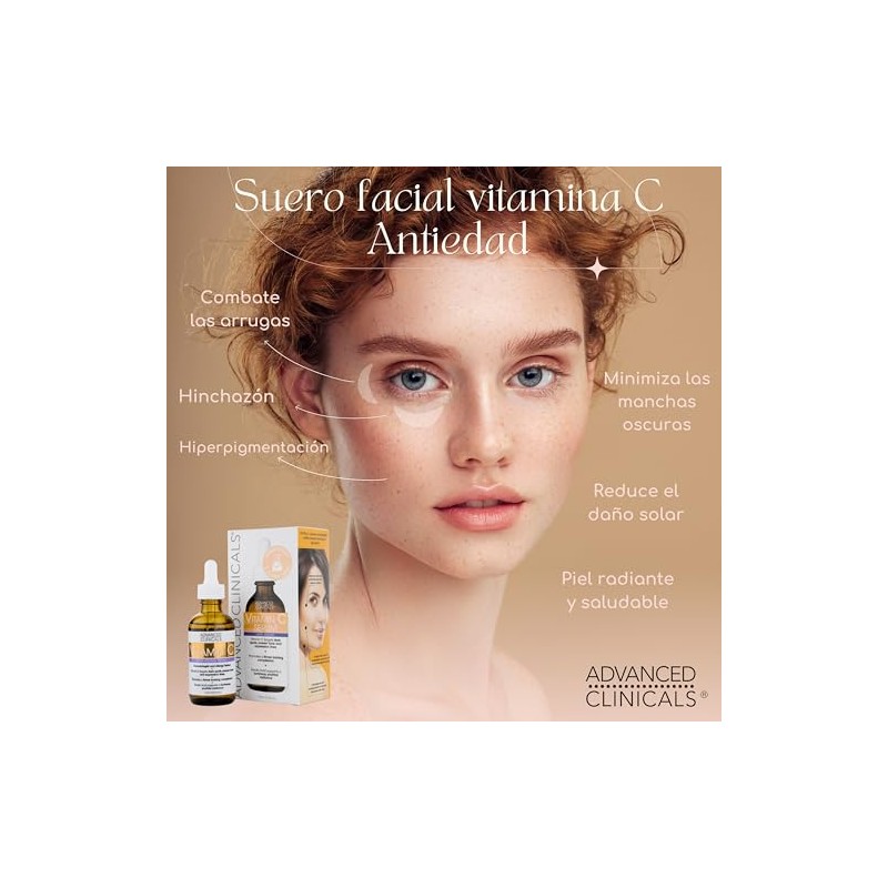 ADVANCED CLINICALS SUERO FACIAL VITAMINA C ANTIEDAD ACLARANTE CON ACIDO