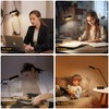 LED Desk Lamp with Wireless Charger,Industrial Table Lamp with 2