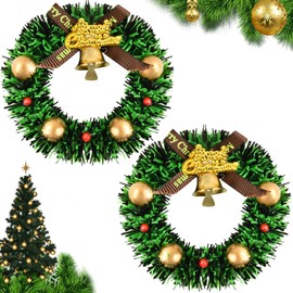 Miniature Christmas Wreath, Mini Garland Christmas, Mini Christmas Decoration Wreath, Christmas Wreath for Door, Advent Wreath, Decorative Wreath, Artificial Christmas Wreath Front Door (2)