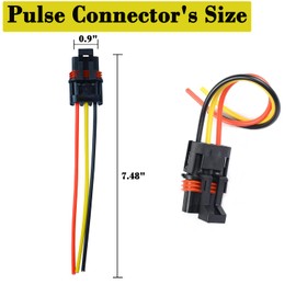 Pulse Bar Connectors Pulse Plug Pigtail Connector Compatible with Polaris 2018 2019 2020 2021 Ranger XP 1000 RZR RS1 Pro General 1000 Wire Accessory Plug Black Yellow Red 6 Pack
