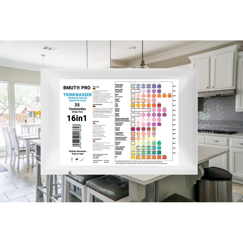 25 x 16-in-1 Drinking Water Test Strips - Water Tester