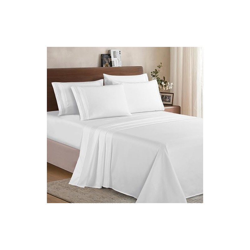 BESPOLITAN INC. 1200 Thread Count 4pc King Size Egyptian Bed