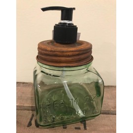 CWI Collection Green Glass Soap/Lotion Dispenser - Embossed with Dazey Churn Mfg. Co.