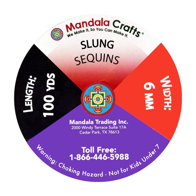 Mandala Craft 6mm Flat Sequin Strip Clear Sequins on a