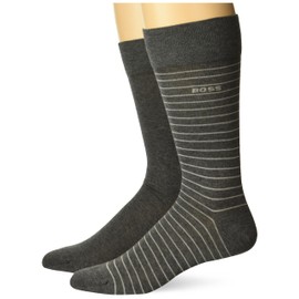 BOSS Two Pack Dress Socks with Pin Stripe Detail