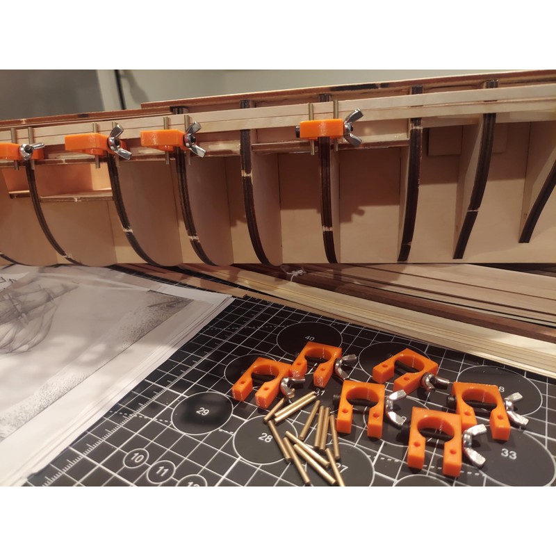 Hull Clamp Set For Model Ship Building (Purple)