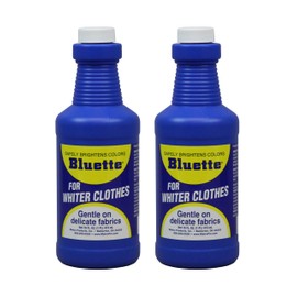 Bluette Laundry Bluing (2 Pack) - Laundry Detergent Whitener/Safe & Gentle For Delicate Fabrics/Whiter Whites and Brights/Perfect For Brightening Light Clothes, Sheets, Synthetics & More (413732PK2)