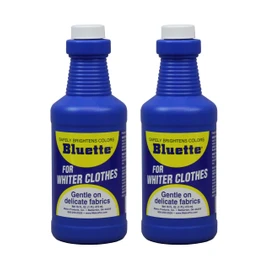 Bluette Laundry Bluing (2 Pack) - Laundry Detergent Whitener/Safe & Gentle For Delicate Fabrics/Whiter Whites and Brights/Perfect For Brightening Light Clothes, Sheets, Synthetics & More (413732PK2)