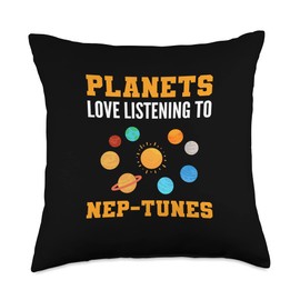 Listening to Nep-Tunes Scales, Rulers, Thermometer Listening to NEP-Tunes Astronomer Throw Pillow, 18x18, Multicolor