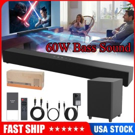 Bluetooth Sound Bar with Subwoofer for Smart TV Home Theater Surround System AUX
