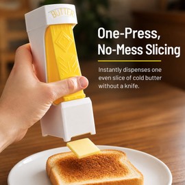 One Press Butter Cutter Slicer for 4 oz East Coast Sticks, Yellow