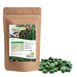 Mynatura Organic Chlorella Tablets 500 g I Algae I Vegan I Raw Food Quality I Minerals I Protein I Protein Daily Consumption I + 1,250 Tablets of 400 mg (500 g)