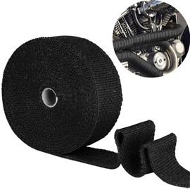 Exhaust Wrap Motorbike Exhaust Heat Wrap,Exhaust Wrap Roll Titanium Exhaust Heat Wrap for Motorcycle,Insulation Tape for Car Exhaust Tape Bandage,for Motorcycle Heat Shield Tape（Black）