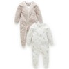 Purebaby 2 Pack Zip Growsuit - Vanilla Wattle Bee, 0000