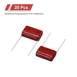 sourcing map 20Pcs CBB22 400V 225J 5% Tolerance Through Hole Metallized Polypropylene Film Capacitors