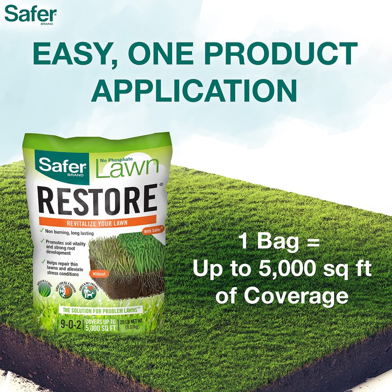 Safer Brand 9335SR Lawn Restore Natural Lawn Fertilizer - Non-Burning