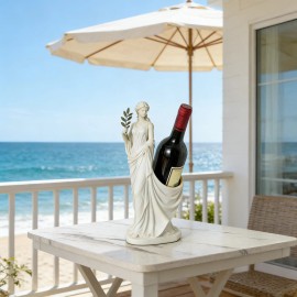 Greek Goddess Resin Wine Rack - Ivory Finish With, Elegant Sculptural Holder for Modern Farmhouse & Artistic Home DecorColor: As picture, Size: One Size