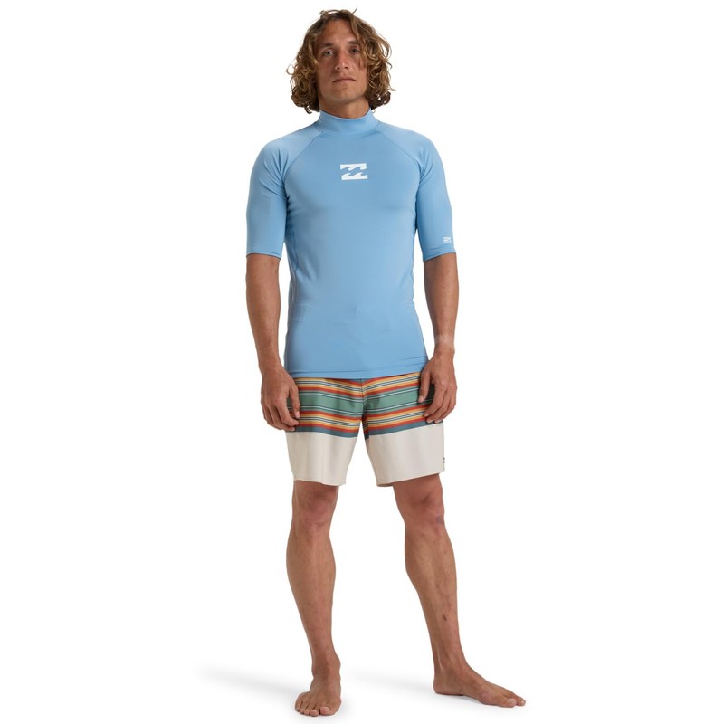 Billabong Short Sleeve Rash Vest WAVES ALL DAY SS Young