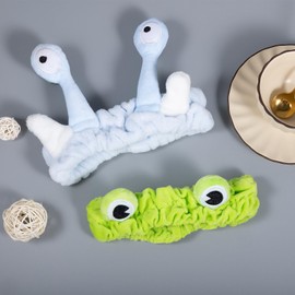 Miroksh Frog Eye Face Wash Headband Women Girls Snail Spa Hair Band Soft Coral Fleece Headwraps Kids Cute Creative Cartoon Costume Cosplay Party Accessories