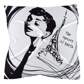 JWSilk Women's Large Square Fashion Silk Scarf (Audrey Hepburn)