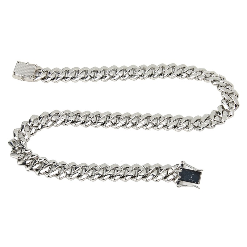 19.7in Necklace Rhombus Full Rhinestones Cool Double Layered Chain Necklace