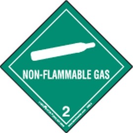 Labelmaster HML4S Non-Flammable Gas Worded Label, Paper, Hazmat, 4" x 4" (Pack of 50)