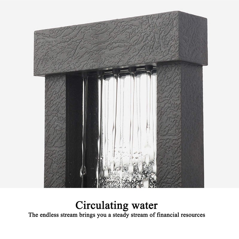 Wakects Indoor Desktop Fountain Waterfall, LED Indoor Fountain Illuminated Waterfall