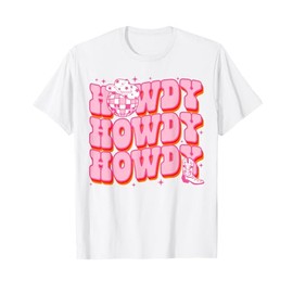 Howdy Southern Western Girl Country Rodeo Pink Disco Cowgirl T-Shirt